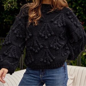 Btb Los Angeles Pom Pom Chunky Knit Sweater - NWT - Size L